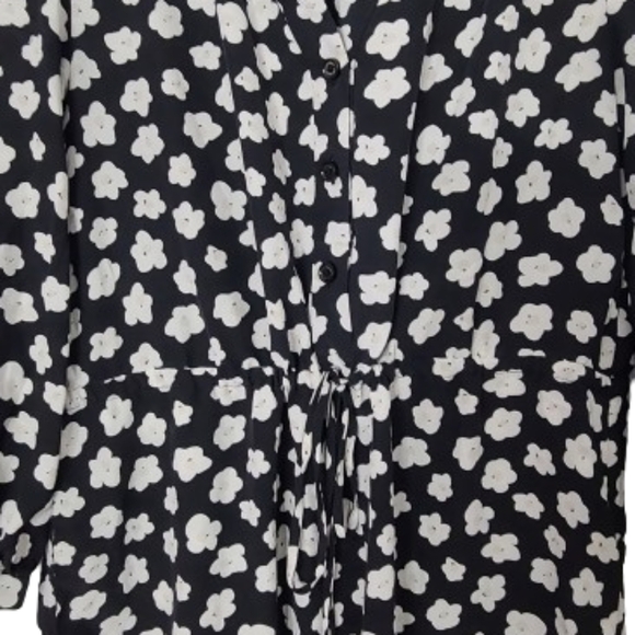 KATE SPADE Mini Faye 100% Silk Floral Print Shirt Dress Women's Size XXS - Picture 11 of 15